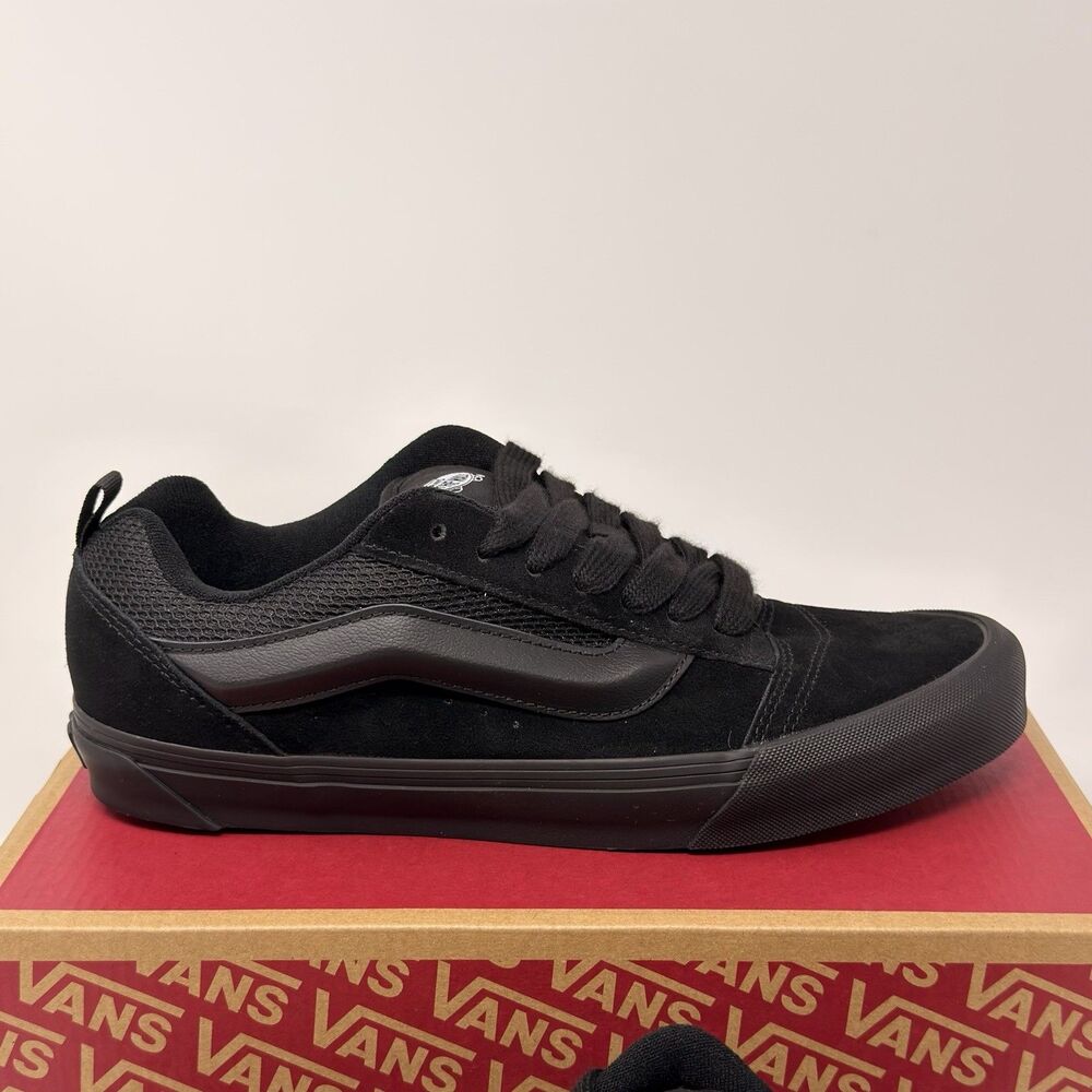 NEW Vans Knu Skool Black/Black Suede Skate Shoes Mens Size 11 VN0009QCBKA - Picture 3 of 16